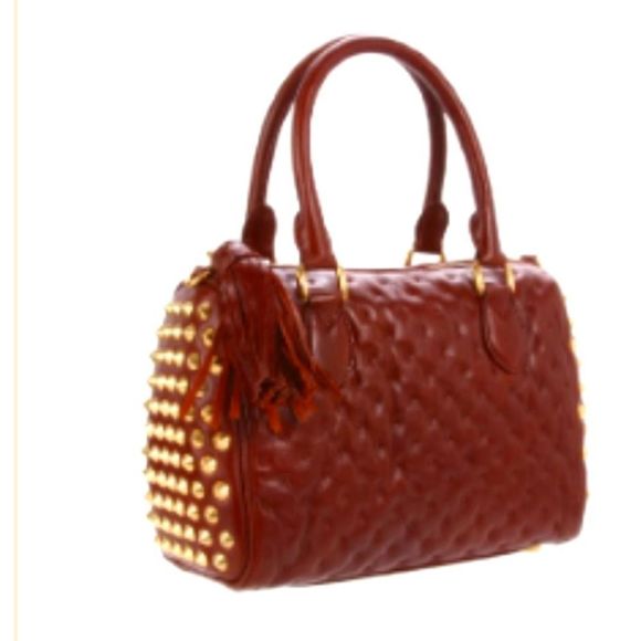 NWT Perfect Lush Rebecca Minkoff terracotta flame studded satchel. MINT - Picture 3 of 8